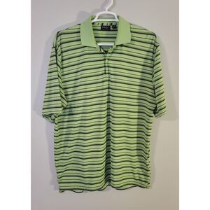 Walter Hagen Mens Green Striped Golf Polo Shirt Size XL